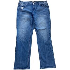 KanCan Exclusively for Maurices Jeans Size 16 Mid Rise Straight Distressed Blue